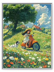 Matte Canvas, Vertical Framed (White)
